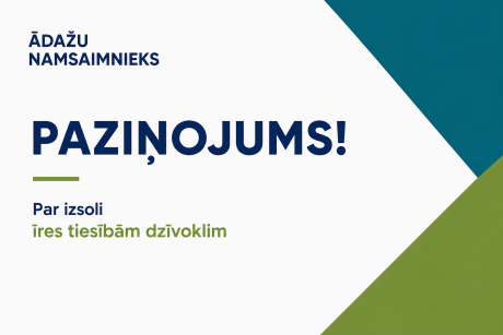 Paziņojums par izsoli īres tiesībām dzīvoklim Kadaga 5–44