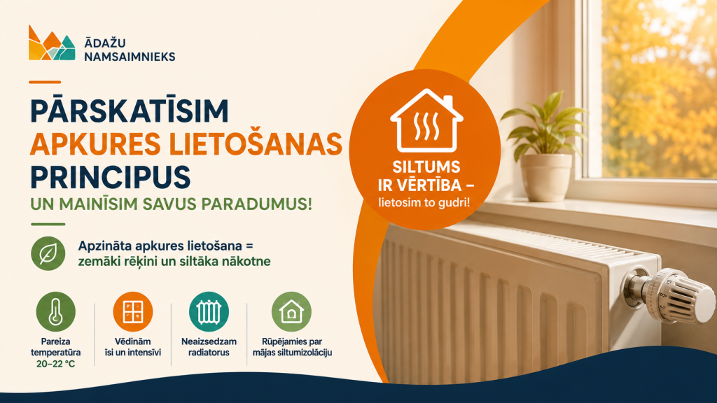 Pārskatīsim apkures lietošanas principus un mainīsim savus paradumus!
