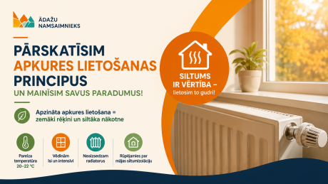 Pārskatīsim apkures lietošanas principus un mainīsim savus paradumus!