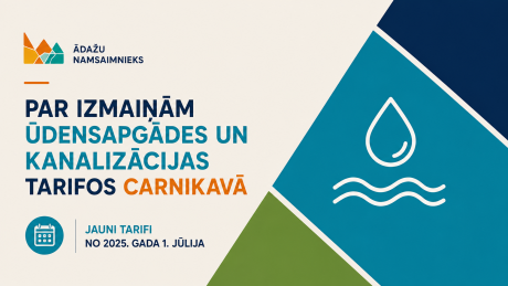 Par izmaiņām ūdensapgādes un kanalizācijas tarifos Carnikavā