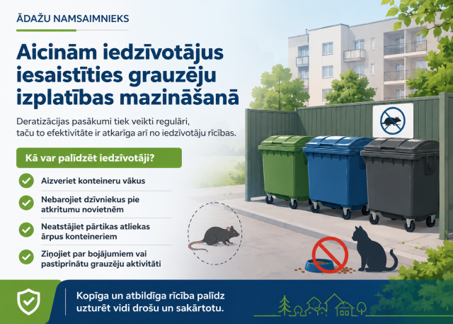 Atkritumu novietnēs turpinās regulāri deratizācijas pasākumi