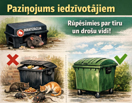 Atkritumu novietnēs turpinās regulāri deratizācijas pasākumi